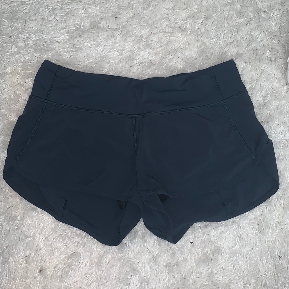 Navy Lululemon Speed Up Short. Size 4